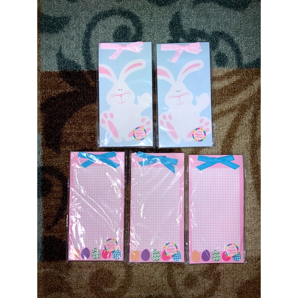 Bundle‎ 5 EASTER THEME MAGNETIC NOTE PAD TO DO LIST PAPER 80 MEMO SHEETS